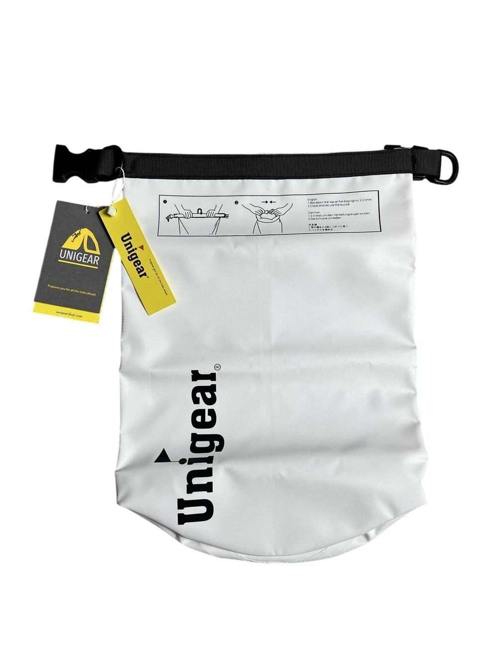 Unigear Dry Bag White Waterproof Roll-Top Air Valve Kayak Camping Boating Gear